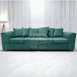 Furnishings For Less UK Monaco Chenille Fabric Long 4 Seater Sofa  Teal - thumbnail 8