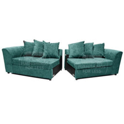 Furnishings For Less UK Monaco Chenille Fabric Long 4 Seater Sofa  Teal - thumbnail 2