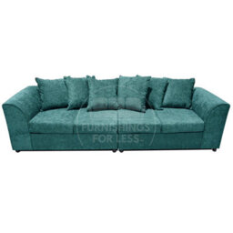 Furnishings For Less UK Monaco Chenille Fabric Long 4 Seater Sofa  Teal - thumbnail 3