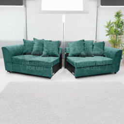 Furnishings For Less UK Monaco Chenille Fabric Long 4 Seater Sofa  Teal - thumbnail 6