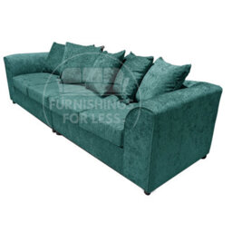 Furnishings For Less UK Monaco Chenille Fabric Long 4 Seater Sofa  Teal - thumbnail 7