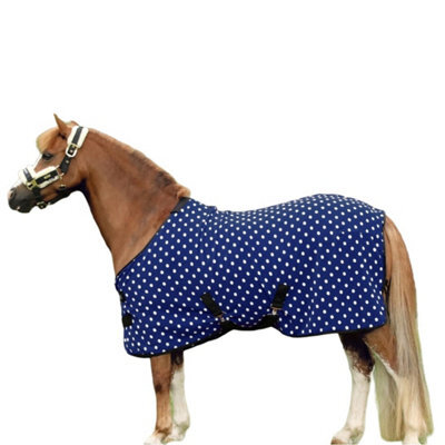 "Supreme Products Standard-Neck Dotted Horse Fleece Rug Navy (3 9"")"