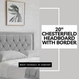 Silver Plush 4Ft6 Double Bed With Matttress  2 Storage Drawers And 20 Inch Borderd Headboard - thumbnail 3