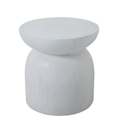 Nordlys Side Table In White Magnesite Indoor Outdoor Modern Design Style Living Room - image 1