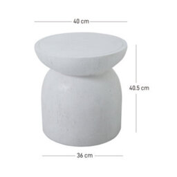 Nordlys Side Table In White Magnesite Indoor Outdoor Modern Design Style Living Room - thumbnail 6