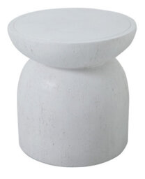 Nordlys Side Table In White Magnesite Indoor Outdoor Modern Design Style Living Room - thumbnail 2