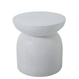 Nordlys Side Table In White Magnesite Indoor Outdoor Modern Design Style Living Room - thumbnail 1