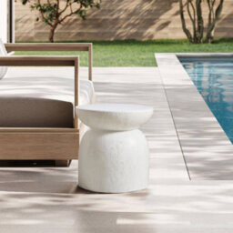 Nordlys Side Table In White Magnesite Indoor Outdoor Modern Design Style Living Room - thumbnail 4