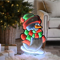 Samuel Alexander 60Cm Light Up Snowman Infinity Christmas Decoration With Red, White And Green Leds