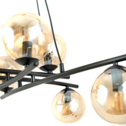 Emibig Lighting Emibig Essa Pendant Lamp 8 X E14 Black With Amber Shade - thumbnail 8