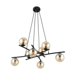 Emibig Lighting Emibig Essa Pendant Lamp 8 X E14 Black With Amber Shade - thumbnail 3