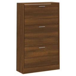 Berkfield Shoe Cabinet Brown Oak 63X24X103 Cm Engineered Wood - thumbnail 3