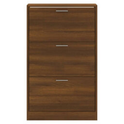 Berkfield Shoe Cabinet Brown Oak 63X24X103 Cm Engineered Wood - thumbnail 4