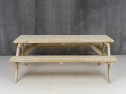 Arbor Garden Solutions Fortem Pub Style Picnic Table Benches Set (5Ft, Natural Finish) - thumbnail 3