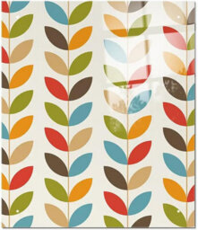 60 X 75Cm Retro Flower Pattern Glass Kitchen Splashback Splatter Screen Pre Drilled Holes Wall Hanging Fixings Included - thumbnail 2