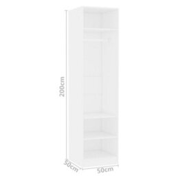 Vidaxl Wardrobe White 50X50X200 Cm Engineered Wood - thumbnail 7