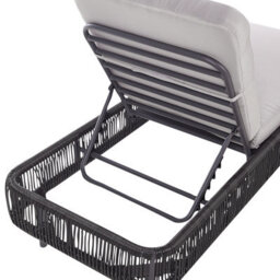 Beliani Sun Lounger With Cushion Osini Reclining Pe Rattan Grey - thumbnail 7