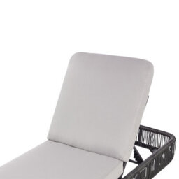 Beliani Sun Lounger With Cushion Osini Reclining Pe Rattan Grey - thumbnail 6