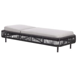 Beliani Sun Lounger With Cushion Osini Reclining Pe Rattan Grey - thumbnail 5