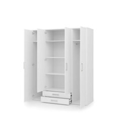 Arte Mora 1 Four Door Hinged Wardrobe White Matt 2 Drawers 5 Shelves 2 Rails - thumbnail 3
