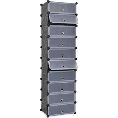 Berkfield Interlocking Shoe Organiser With 10 Compartments Black - image 1