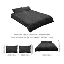 Living And Home Set Of 3 Single Size Faux Mink Fleece Bedding Duvet Cover With 2 Pillowcases Warm And Soft Suitable For Winter - thumbnail 9