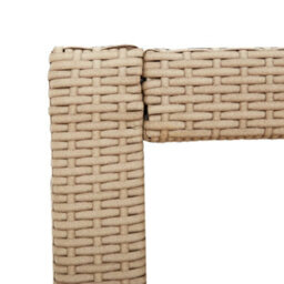 Berkfield Garden Side Table With Wooden Top Beige 100X40X75 Cm Poly Rattan - thumbnail 9