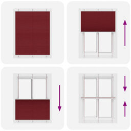 Berkfield Modern Pleated Blind Bordeaux Red 105X150 Cm Fabric Width 104.4 Cm Polyester - thumbnail 5