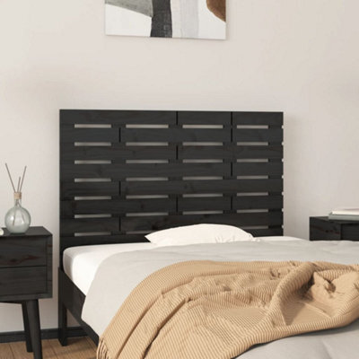 Berkfield Wall Headboard Black 106X3X63 Cm Solid Wood Pine - image 1