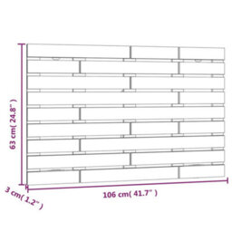 Berkfield Wall Headboard Black 106X3X63 Cm Solid Wood Pine - thumbnail 8
