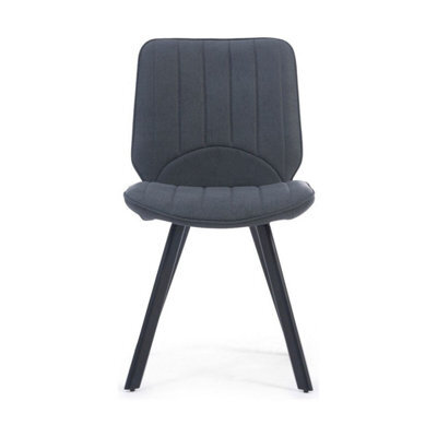 Furniture 48 Hendrick Grey Faux Leather Dining Chairs (Pair)