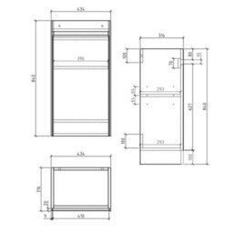 Plum&clay Rigel Dark Oak Floor Standing Cloakroom Vanity Unit With Resin Basin (W)44Cm (H)87Cm - thumbnail 6