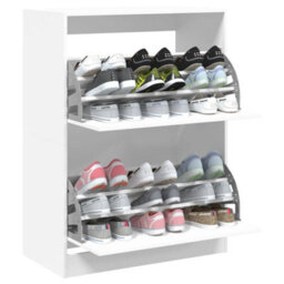 Vidaxl Shoe Cabinet With 2 Flip-Drawers White 80X42X108 Cm - thumbnail 4