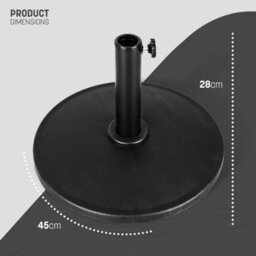 Keplin 9Kg Plain Black Effect Parasol Base Heavy Duty Metal Garden Patio Furniture Stand For Umbrella - thumbnail 3