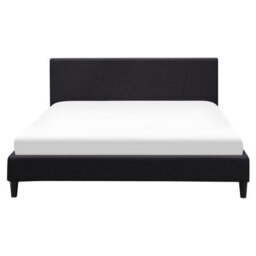 Beliani Bed With Led Fabric Fitou 160 X 200 Cm (Eu King Size) Black - thumbnail 5