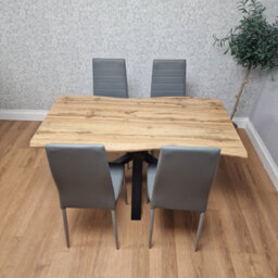 Kosy Koala Dining Table Set With 4 Grey Faux Leather Chairs Kitchen Dining Room Furniture - thumbnail 6