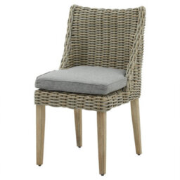 Amalfi Collection Outdoor Dining Chair With Woven Hdpe & Cushions - thumbnail 2