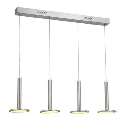 Luminosa Lighting Luminosa Modern Led Hanging Pendant Satin Nickel, Warm White 3000K 2690Lm Dimmable
