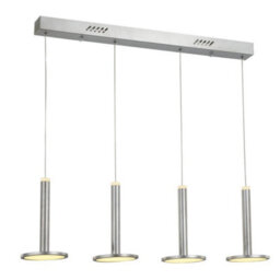 Luminosa Lighting Luminosa Modern Led Hanging Pendant Satin Nickel, Warm White 3000K 2690Lm Dimmable