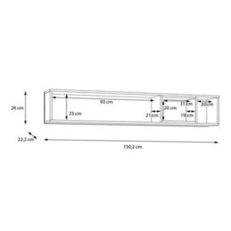 Furniture To Go High Rock Wall Shelf In Matt Black/riviera Oak - thumbnail 9