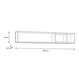 Furniture To Go High Rock Wall Shelf In Matt Black/riviera Oak - thumbnail 8