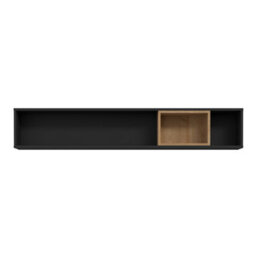 Furniture To Go High Rock Wall Shelf In Matt Black/riviera Oak - thumbnail 3