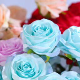 10 Heads Silk Rose Artificial Flowers Fake Bouquet Wedding Home Party Decor Uk Orange - thumbnail 4