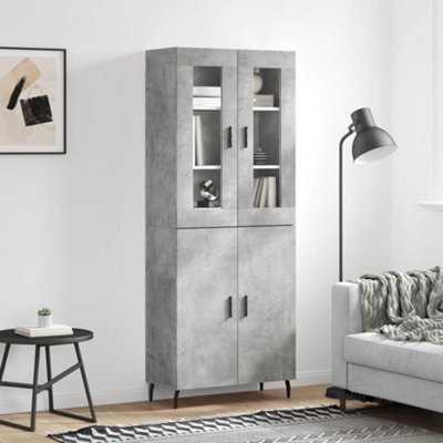 Berkfield Highboard Concrete Grey 69.5X34X180 Cm Engineered Wood - image 1