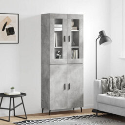 Berkfield Highboard Concrete Grey 69.5X34X180 Cm Engineered Wood - thumbnail 1