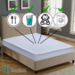 Casabella Waterproof Terry Towel Matress Protector Fitted Cover Polycotton Mattress Protectors Super King 182X203+30Cm - thumbnail 8