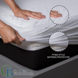 Casabella Waterproof Terry Towel Matress Protector Fitted Cover Polycotton Mattress Protectors Super King 182X203+30Cm - thumbnail 6