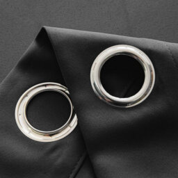 Ameha Dark Grey Plain Blackout Curtain 66''x72'', Ringtop Ready Made Thermal Insulated Eyelet Top Bedroom Living Room Decor - thumbnail 3