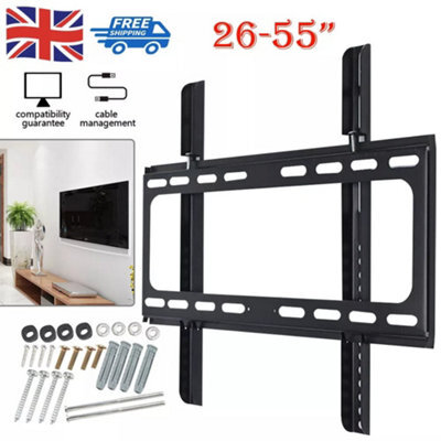 Tv Wall Bracket For 26To 55Screens, Ultra-Slim Tv Bracket With Spirit Level, Flat To Wall Mount. - image 1