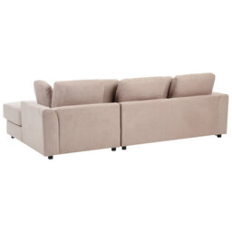 Beliani Corner Sofa 4 Seater Kohlo Fabric Taupe Left Hand - thumbnail 5